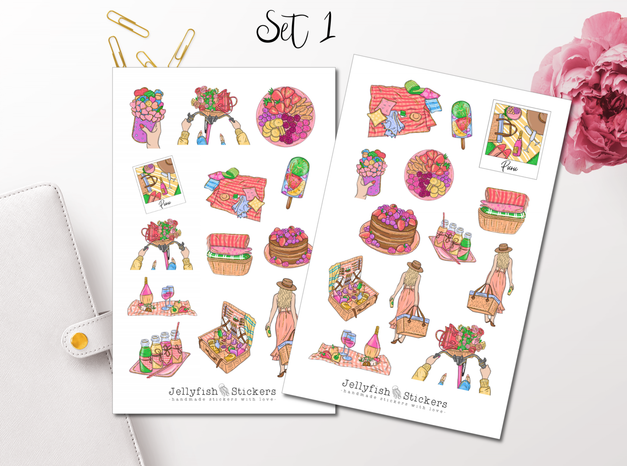 Girls Picnic Sticker Set